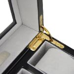 High Glossy Crocodile Grain Green 6 Watch Case with Tempered Glass Display