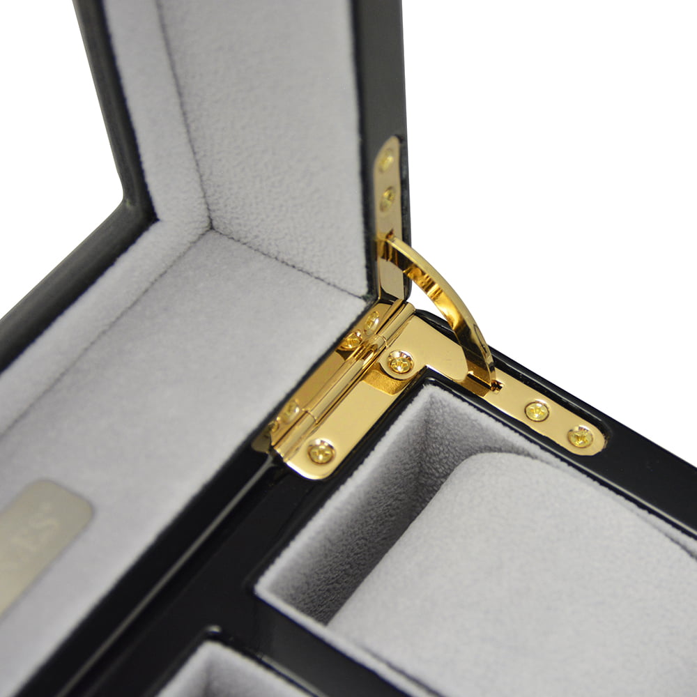 High Glossy Crocodile Grain Green 6 Watch Case with Tempered Glass Display