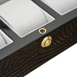 High Glossy Crocodile Grain Green 6 Watch Case with Tempered Glass Display