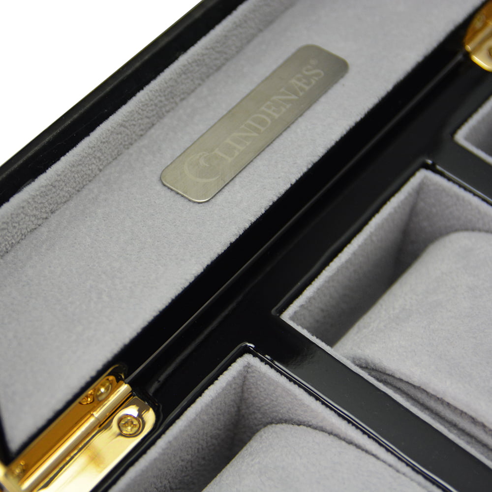 High Glossy Crocodile Grain Green 6 Watch Case with Tempered Glass Display