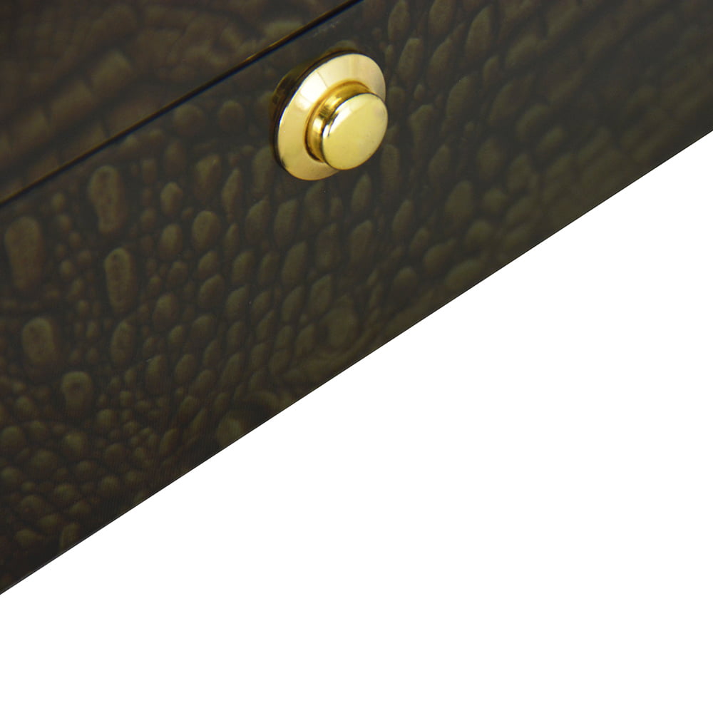High Glossy Crocodile Grain Deep Green 4 Watch Case