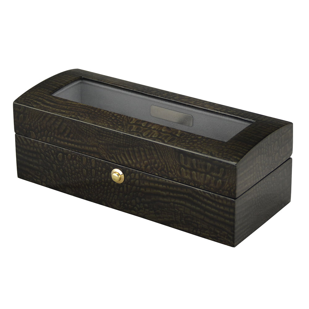 High Glossy Crocodile Grain Deep Green 4 Watch Case