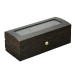 High Glossy Crocodile Grain Deep Green 4 Watch Case