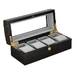 High Glossy Crocodile Grain Deep Green 4 Watch Case