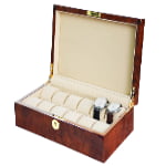 High Glossy Deep Yellow with Apricot 12 Watch Case with Velvet Interior