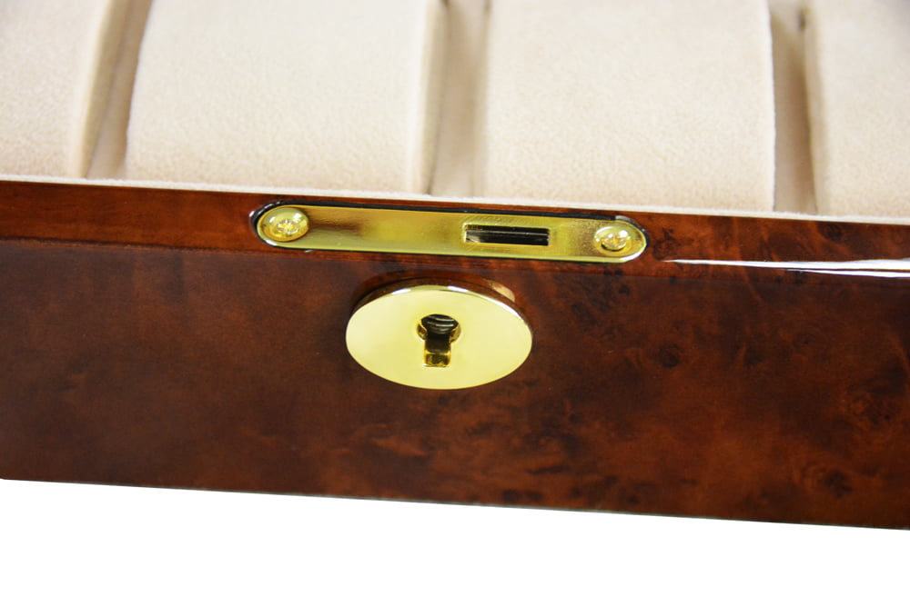 High Glossy Deep Yellow with Apricot 12 Watch Case with Velvet Interior