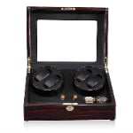 High Glossy Ebony 4-Watch Winder with 6-Watch Storage