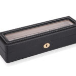 Carbon Fiber 6 Watch Case with Velvet Interior and Acrylic Display Window