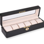 Carbon Fiber 6 Watch Case with Velvet Interior and Acrylic Display Window