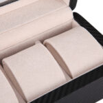 Carbon Fiber 6 Watch Case with Velvet Interior and Acrylic Display Window