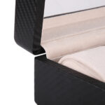 Carbon Fiber 6 Watch Case with Velvet Interior and Acrylic Display Window