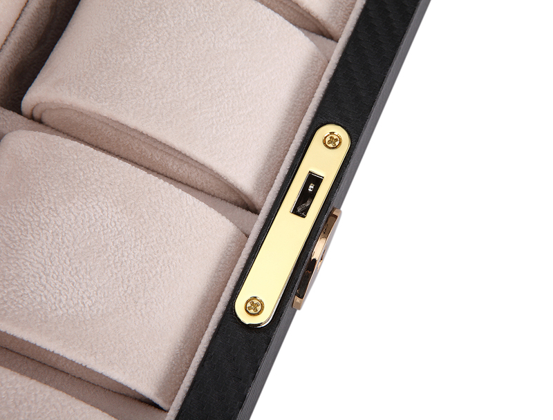 Carbon Fiber 6 Watch Case with Velvet Interior and Acrylic Display Window