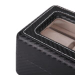 Carbon Fiber 6 Watch Case with Velvet Interior and Acrylic Display Window