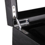 watch box hinge hardware detail with black wood finish