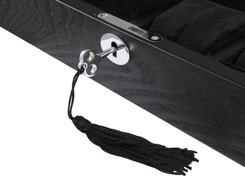 lockable watch box with key and front hardware lock