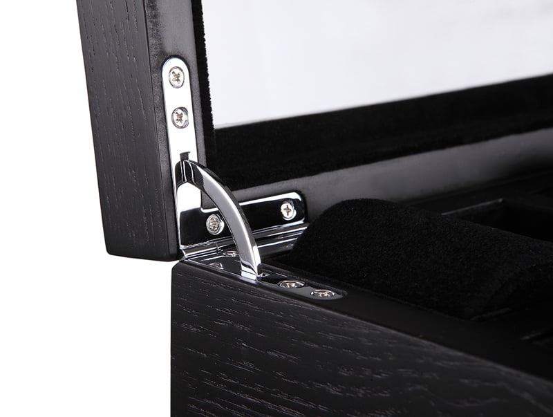 watch case velvet cushions and organized storage compartments