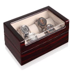 High Glossy Ebony with Apricot 10 Watch Case with Acrylic Display Window