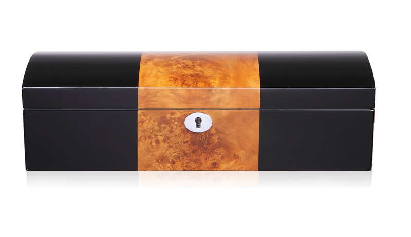 Camphor Glossy Arc 6 Watch Case with Apricot Velvet Interior