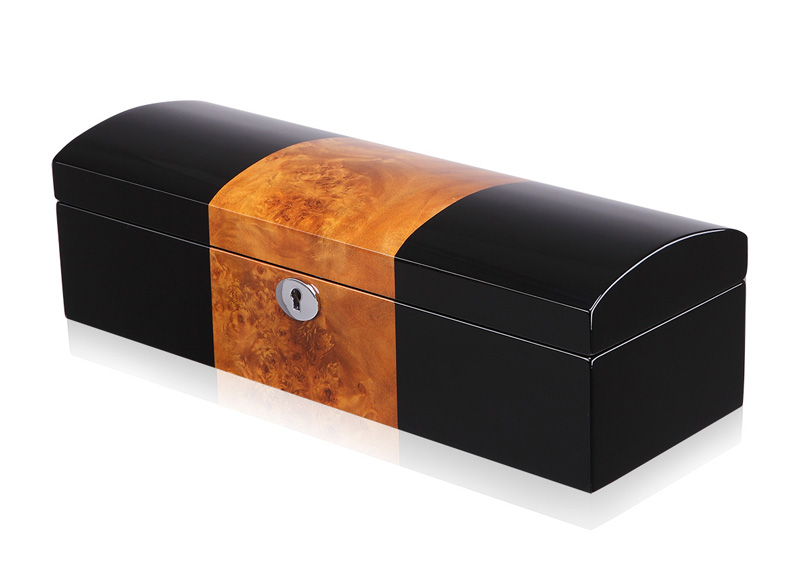 Camphor Glossy Arc 6 Watch Case with Apricot Velvet Interior