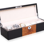 Camphor Glossy Arc 6 Watch Case with Apricot Velvet Interior