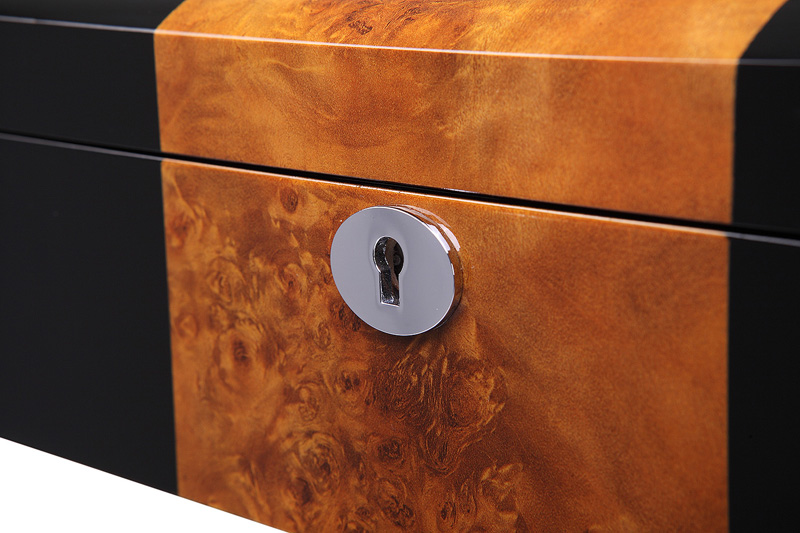 Camphor Glossy Arc 6 Watch Case with Apricot Velvet Interior
