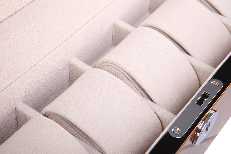 Camphor Glossy Arc 6 Watch Case with Apricot Velvet Interior