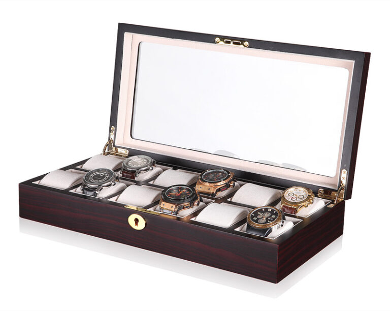 12-Watch Display Case with Tempered Glass Window