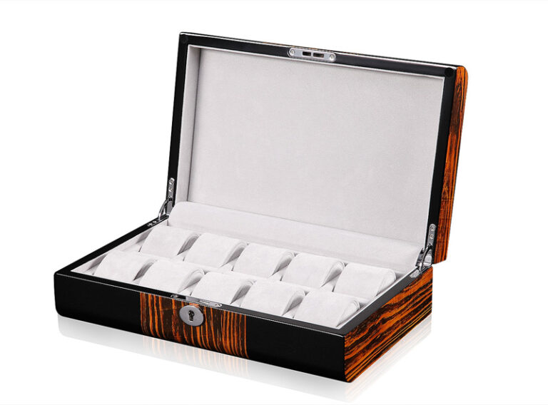 High Glossy Ebony Grain and Black 10 Watch Case