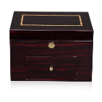 High Glossy Ebony with Apricot 20 Watch Case with Velvet Interior