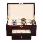 High Glossy Ebony with Apricot 20 Watch Case with Velvet Interior