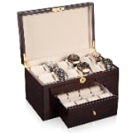 High Glossy Ebony with Apricot 20 Watch Case with Velvet Interior