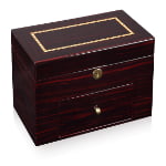 High Glossy Ebony with Apricot 20 Watch Case with Velvet Interior