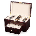 High Glossy Ebony with Apricot 20 Watch Case with Velvet Interior