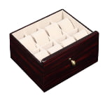 High Glossy Ebony with Apricot 20 Watch Case with Velvet Interior
