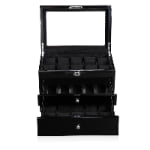 High Glossy Black 25 Watch Case with Tempered Glass Display