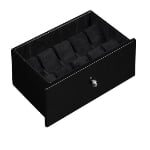 High Glossy Black 25 Watch Case with Tempered Glass Display
