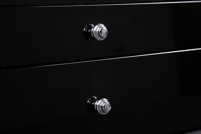 High Glossy Black 25 Watch Case with Tempered Glass Display