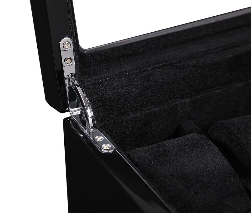 High Glossy Black 25 Watch Case with Tempered Glass Display