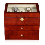 High Glossy Camphor with Beige 25 Watch Case with Tempered Glass Display