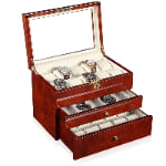 High Glossy Camphor with Beige 25 Watch Case with Tempered Glass Display