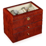 High Glossy Camphor with Beige 25 Watch Case with Tempered Glass Display