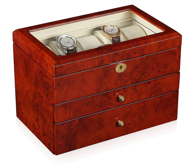 High Glossy Camphor with Beige 25 Watch Case with Tempered Glass Display