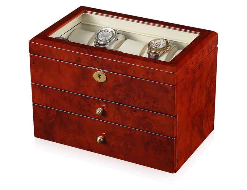 High Glossy Camphor with Beige 25 Watch Case with Tempered Glass Display