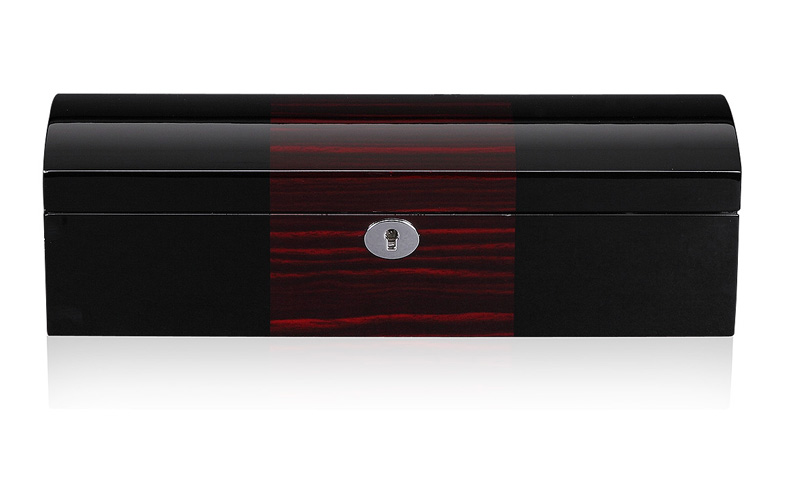 Ebony with Black High Glossy Arc 6 Watch Case with Velvet Interior