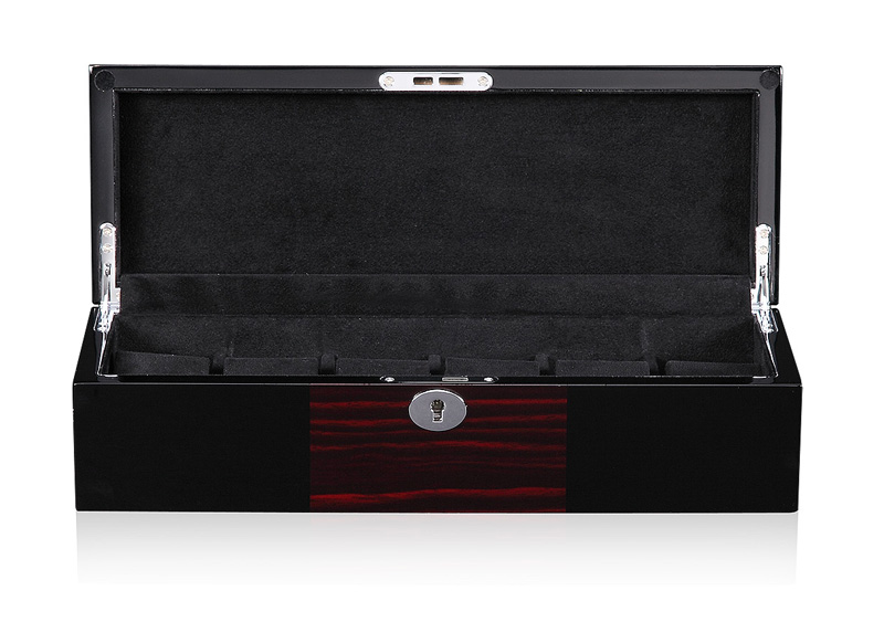 Ebony with Black High Glossy Arc 6 Watch Case with Velvet Interior