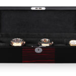 Ebony with Black High Glossy Arc 6 Watch Case with Velvet Interior