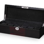 Ebony with Black High Glossy Arc 6 Watch Case with Velvet Interior