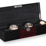 Ebony with Black High Glossy Arc 6 Watch Case with Velvet Interior