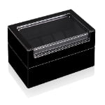 High Glossy Black 10 Watch Case with Acrylic Display Window