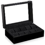 High Glossy Black 10 Watch Case with Acrylic Display Window
